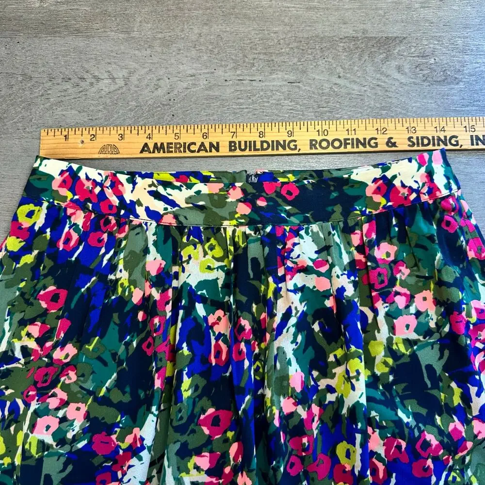 J. Crew Floral Printed A-Line Skirt Size 4 Whimsical Indie Sleaze